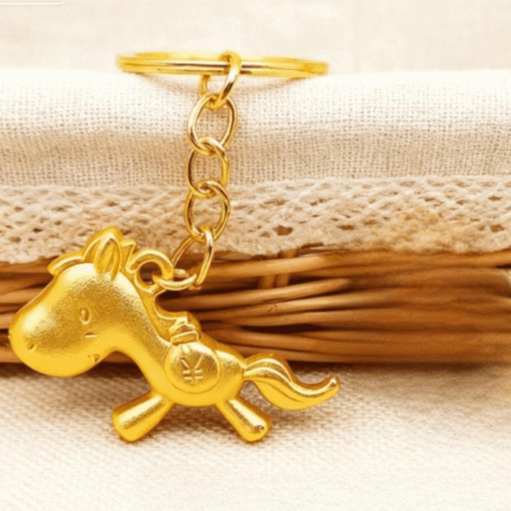 

Vintage Lucky Horse Bag Pendant Wealth Weaving Key Chains Chinese Zodiac Key Ring Jewelry Gift Style 1
