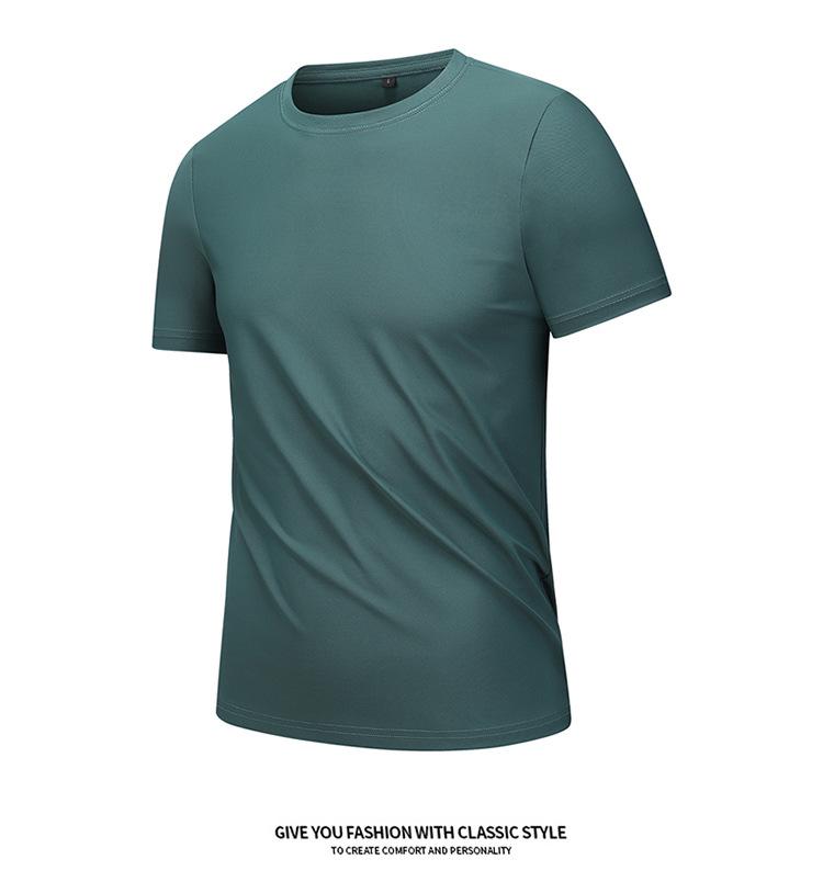 Men's Quick-Dry Ice Silk Breathable T-Shirt - Short Sleeve, Dynamic Pique Nylon for Running & Fitness