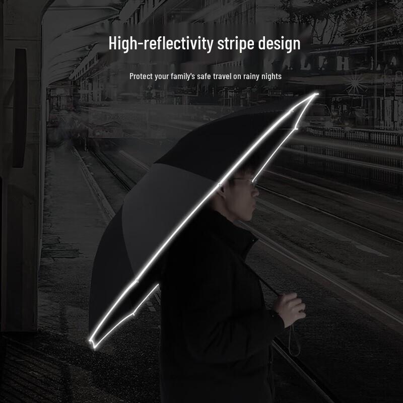 MAYDU Three-Fold Windproof Umbrella with Safety Anti-Rebound