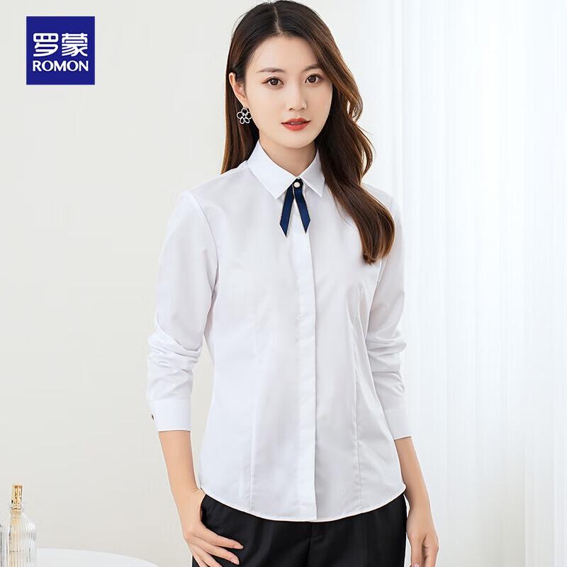 Romon Women s Slim-Fit Bamboo Fiber Long-Sleeve Business Shirt 38