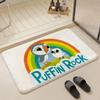Cartoon C Puffin Rock Floor Mat Eco  Flannel Doormat Non Slip Odorless Indoor Floor Rug Soft Short Plush Home Mat