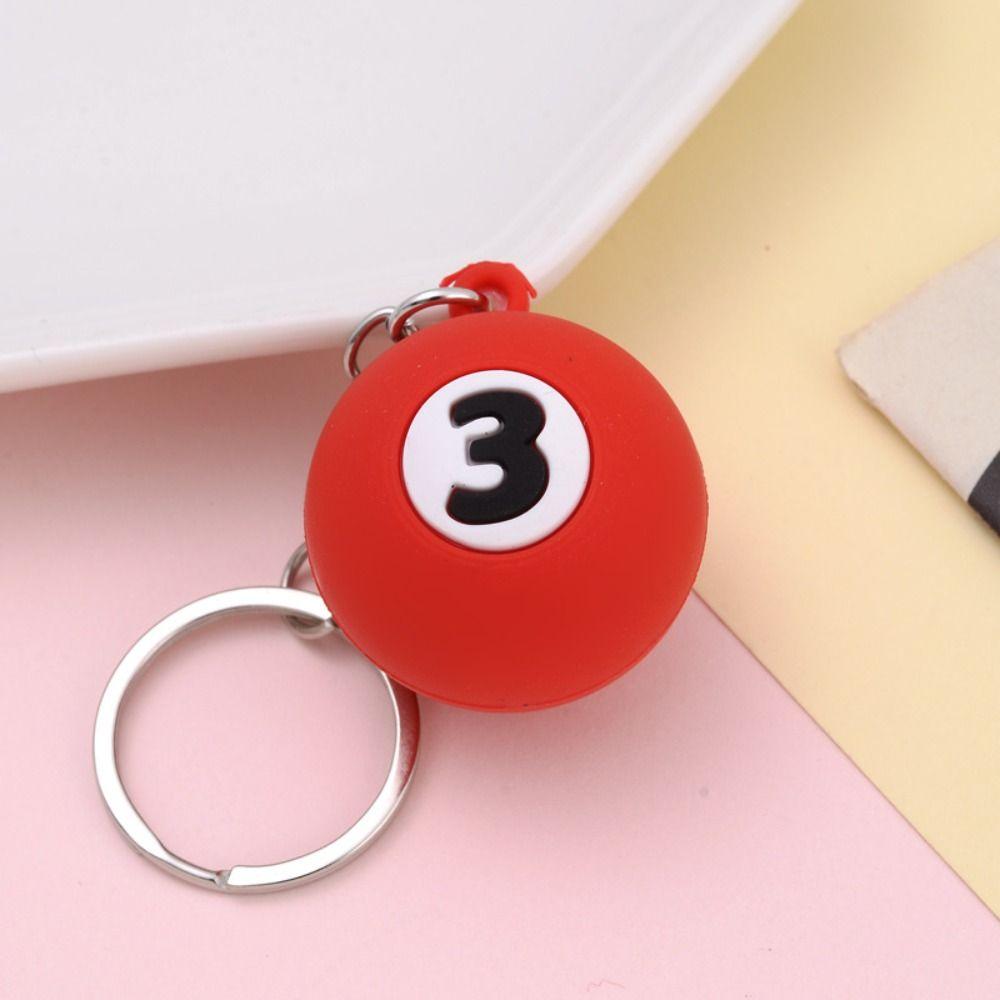 Wear-resistant Billiards Keychain Round Pendant Simplicity Number Beads