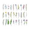 Moin Moin Bookmark Set - Watercolor Pressed Flowers & Leaves (30 Pcs) - Violet, Rose, Tulip & More - Message Card Friendly