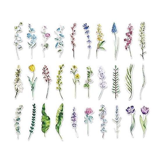 moin moin bookmark bookmark bookmarker message card anonymous flower pressed flower single leaf watercolor violet rose tulip etc. set of 30