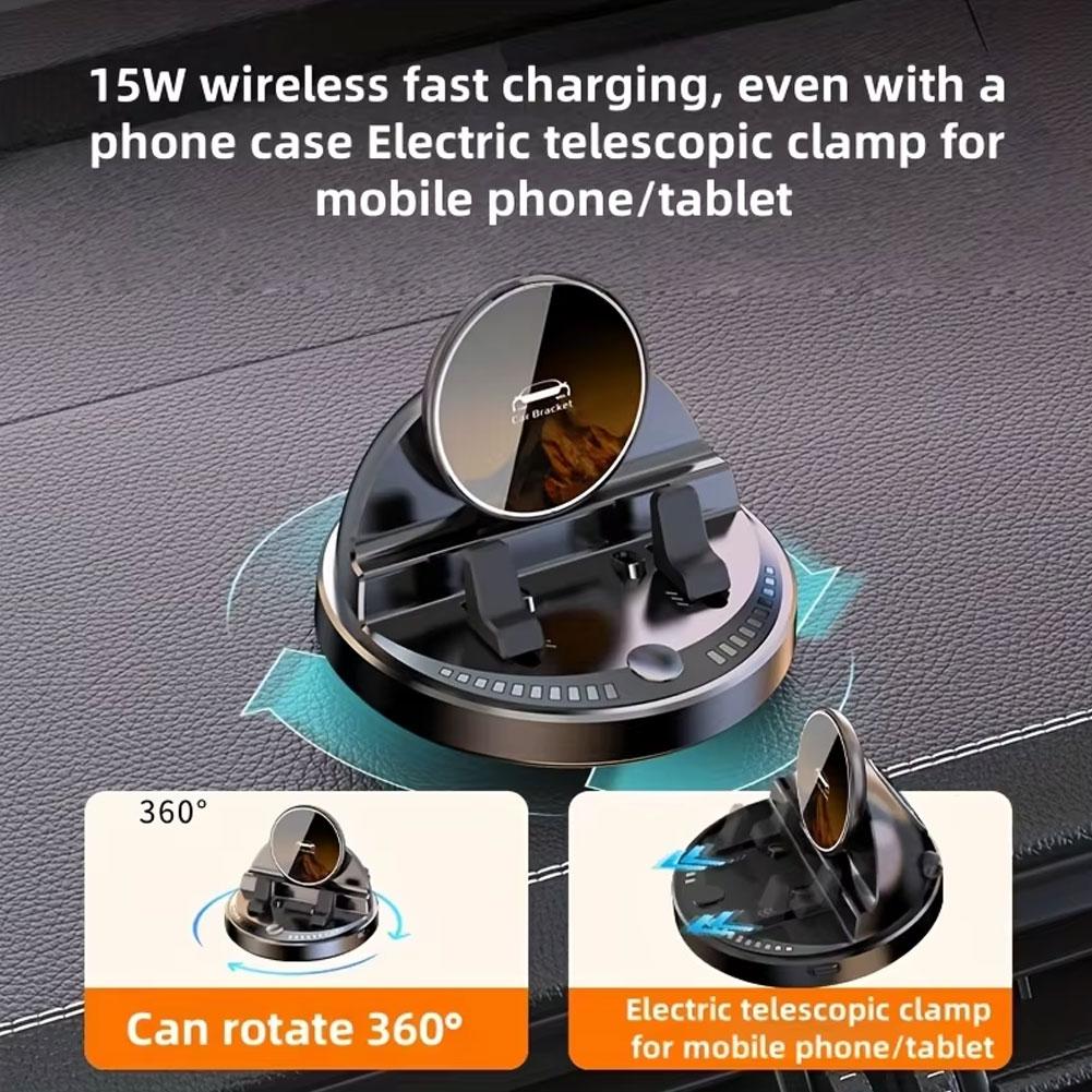 Car Phone Holder Wireless Charging Dashboard Auto Phone Support 360 Degree Rotatable for Home Office Desk Phone Holder