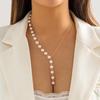 Accessories, Simple Heart-shaped Micro-inlays, Temperament Creative Asymmetry Imitation Pearl Fringed Necklace Women