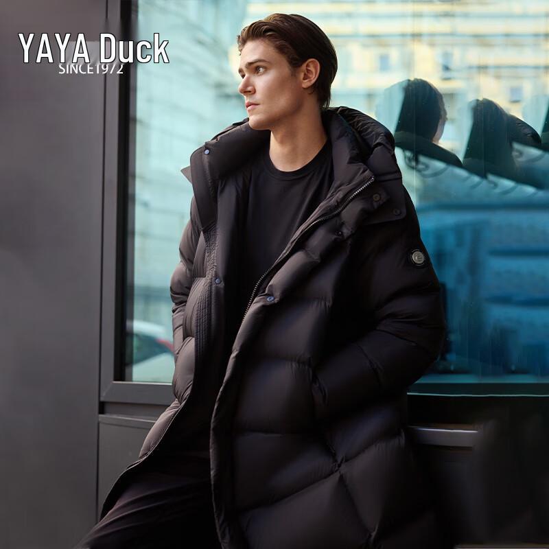 YAYA 2024 Unisex Long Goose Down Hooded Parka YE4B611237W