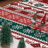 VIKAMA Christmas Entrance Rug Soft Bedroom & Kitchen Mat Geometric Non-Slip Front Door Doormat Christmas Home Decor