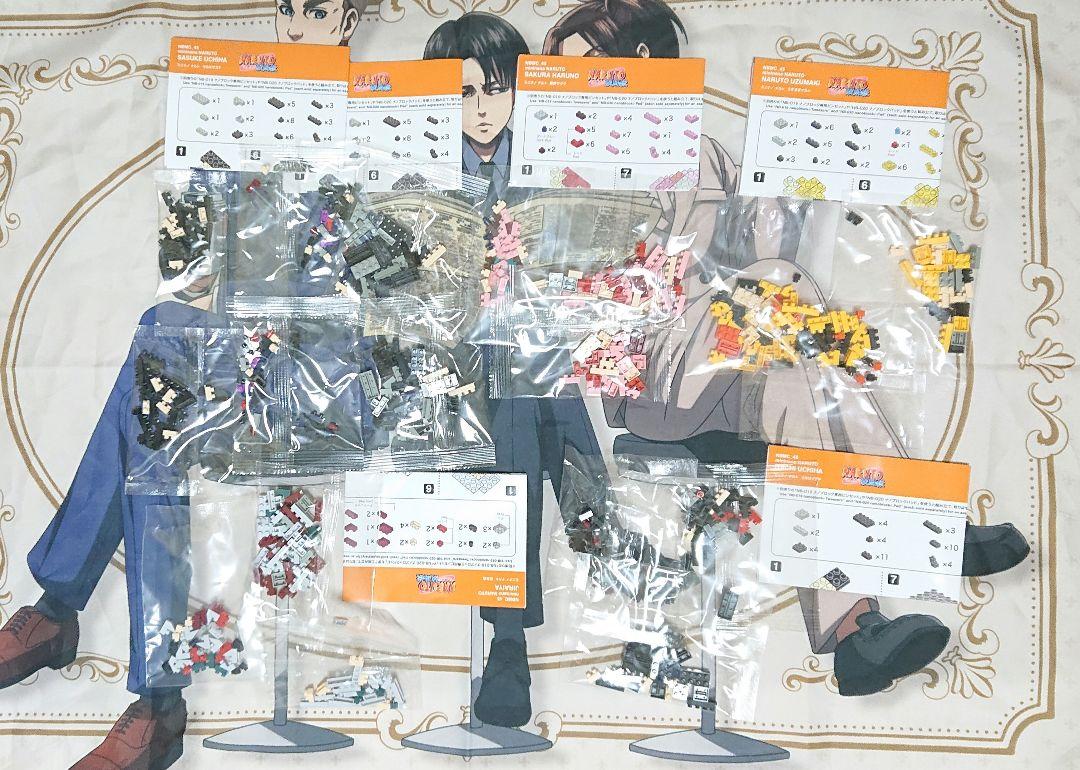 

[USED] NARUTO Shippuden Nanoblock Naruto Sasuke Sakura Itachi with Bonus