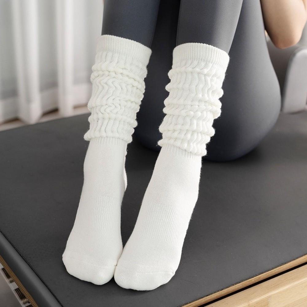 1 Pair Moisture-Wicking Anti Slip Silicone Long Tube Yoga Socks Breathable Stockings Dance Sports Socks Cotton Pilates Socks