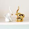 Home Decor Elephant Statue For Good Luck, Decorative Gift Items, White, Gold