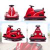 Bumper Cars for Children, 360-degree Rotation, Steering Wheel, LED Lights, Music Function, Ages 3-8, Red