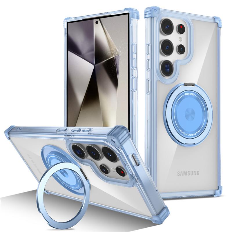 Drehbare magnetische Magsafe Halterung Hülle Für Samsung Galaxy S26 Ultra S26 Plus S26 Ring Ständer Halter Transparente Schutzhülle