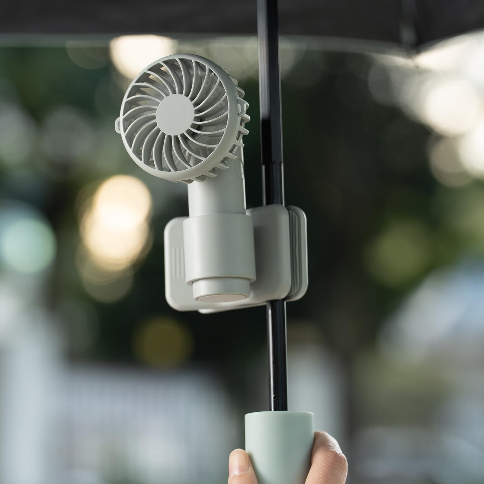 

ViSSKO Mini Handheld Portable Fan for Desktop Bags and Mini Parasol 3 Airflow Perfect for and the Stylish and Portable for Heat Relief Gray Clip-on сірий колір