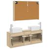Bathroom Furniture Set 4 Pcs Sonoma Oak Engineered Wood and Glass