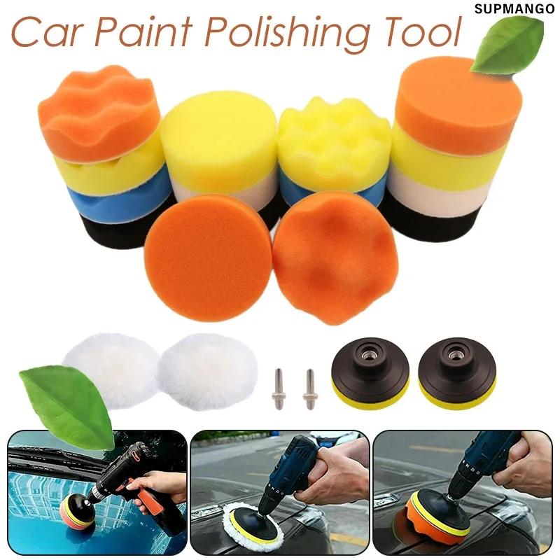 Universelles Autolackpflege-Zubehör 22-teiliges Auto-Polierschwamm-Pads-Set Schaumstoff-Pad-Puffer-Set Poliermaschinen-Wachspads