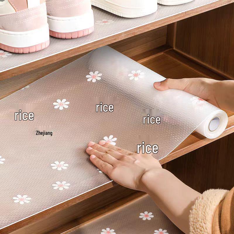 Extra Thick Daisy EVA Drawer & Shelf Liner - Moisture-Proof, Heat Insulation Mat for Cabinets & Refrigerator