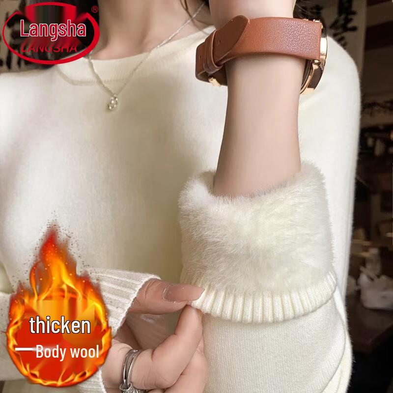 

Langsaha Women s Thermal Fleece-Lined Slim-Fit Knit Sweater One Size (fits 40-70kg)