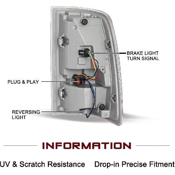 JSBOYAT LED Tail Lights Assembly Compatible With 2013-2018 Dodge Ram 1500/2014-2018 Dodge Ram 2500 3500, Left Driver Side