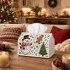 1pc Christmas Festive Holiday Magic Tissue Box with Snowman Gingerbread Pine Tree- Napkin Storage Organizer for Kitchen,Car,Elegant Decorative Box,Pur