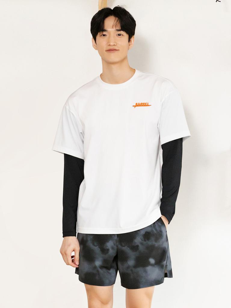 BARREL Men'S Surfing Loose Fit Short Sleeve Layered Rash Guard Off-White (B6Smwrg112Owt)