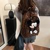 Autumn And Winter Fashion Leopard Print Backpack Travel Big Backpack Lightweight Single Shoulder Oblique Span Student Schoolbag