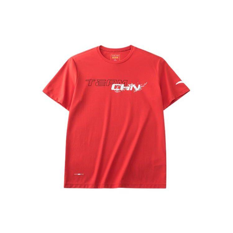 

Anta Letter Print Round Neck T-Shirt Men Tops Red 152227137-2 L