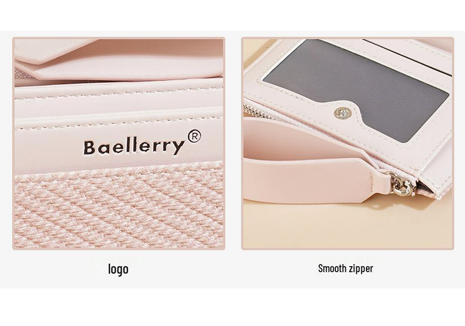 High-End Women's Short Wallet with Wrist Strap - Multiple Card Slots & Fashionable Zipper Coin Purse