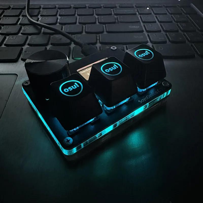 O3C Game Keyboard SayoDevice OSU O3C Rapid Trigger Hall Switches Magnetic Pink Switches Keyboard Knob Screen Copy Paste Shotcut