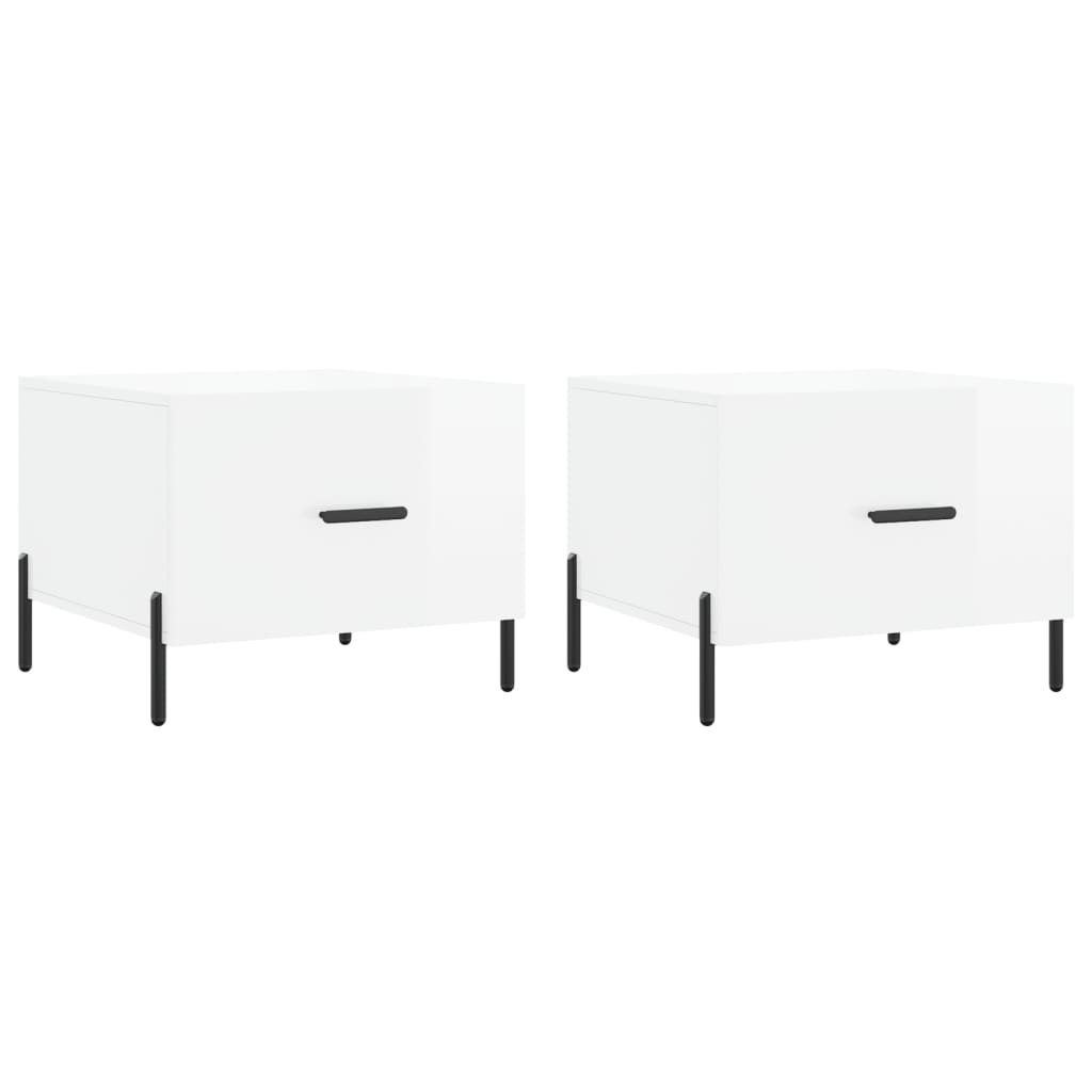 Coffee Tables 2 pcs. High Gloss White 50 x 50 x 40 cm Engineered Wood