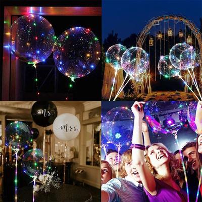 LED Light Up Balloons Luminous Bobo Balloon Transparent Helium Flashing Balloons for Party Birthday Wedding Decorations