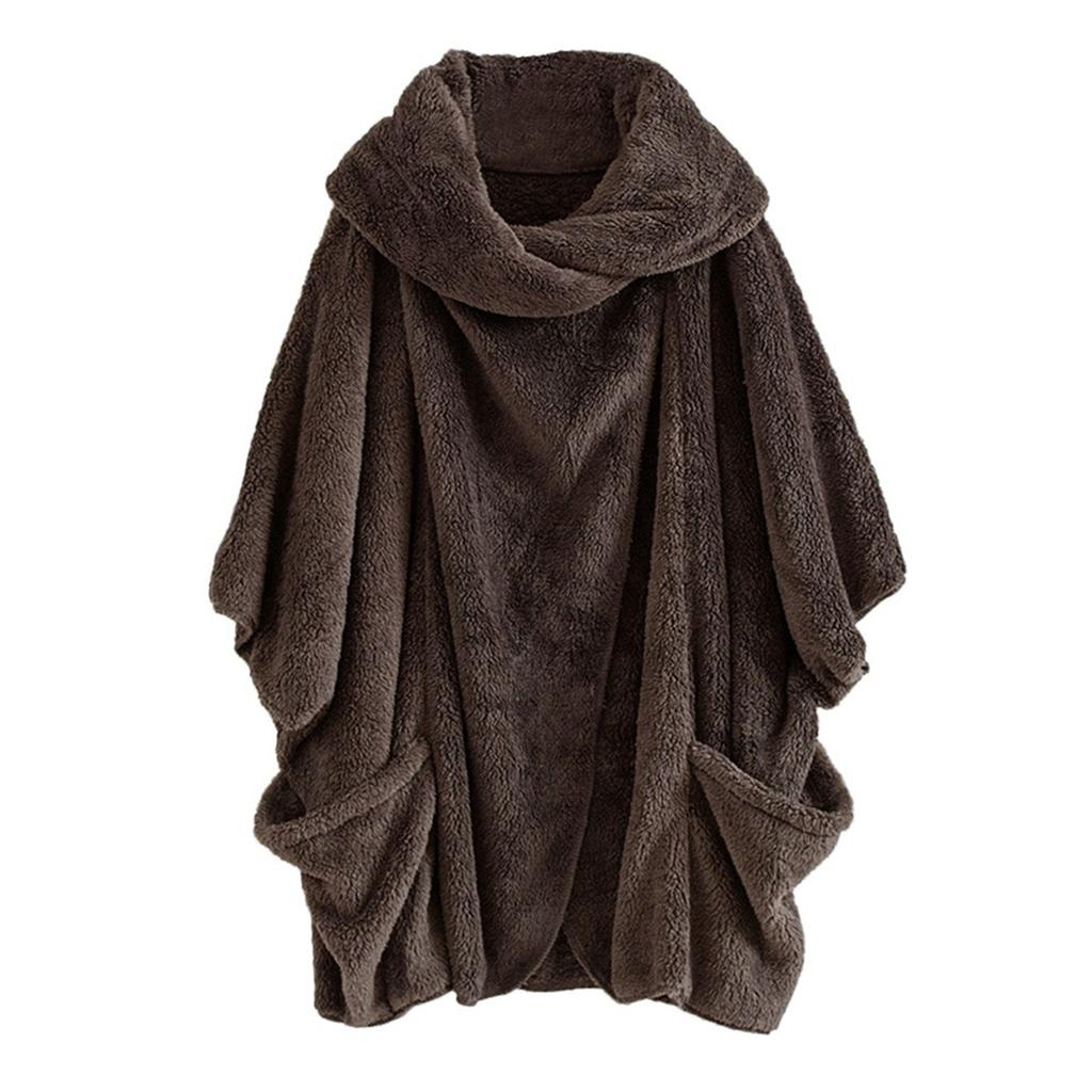 Ladies Double-sided Plush Large Lapel  Sleeve Cardigan Jacket