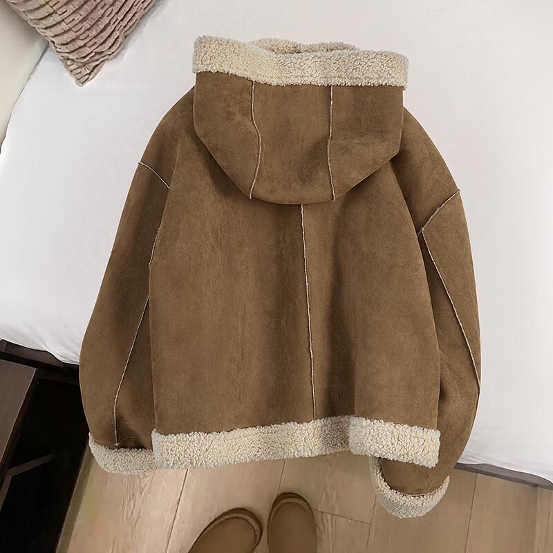 Women's Color-Block Hooded Duffle Coat