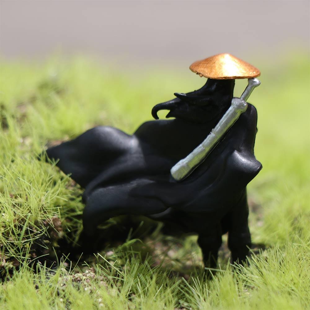 Creative Chinese Swordsman Figure Mini Cat Sculptures Model Statue Ornament  Gift