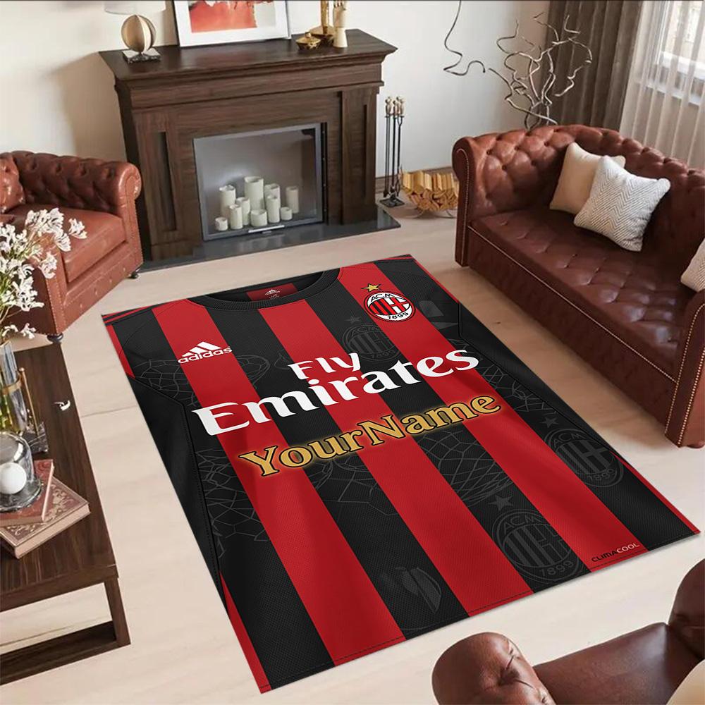 Ac Milan Customizable Name Area Rug Design for Kitchen Outdoor Foyer Balcony Antislip Carpet Anime Office Decor