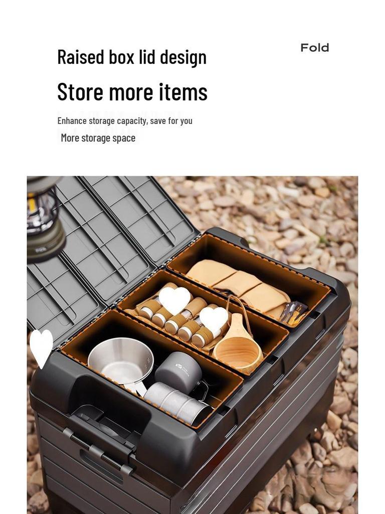 Folding Car Trunk Storage Box for Camping and Vehicle Interior Supplies