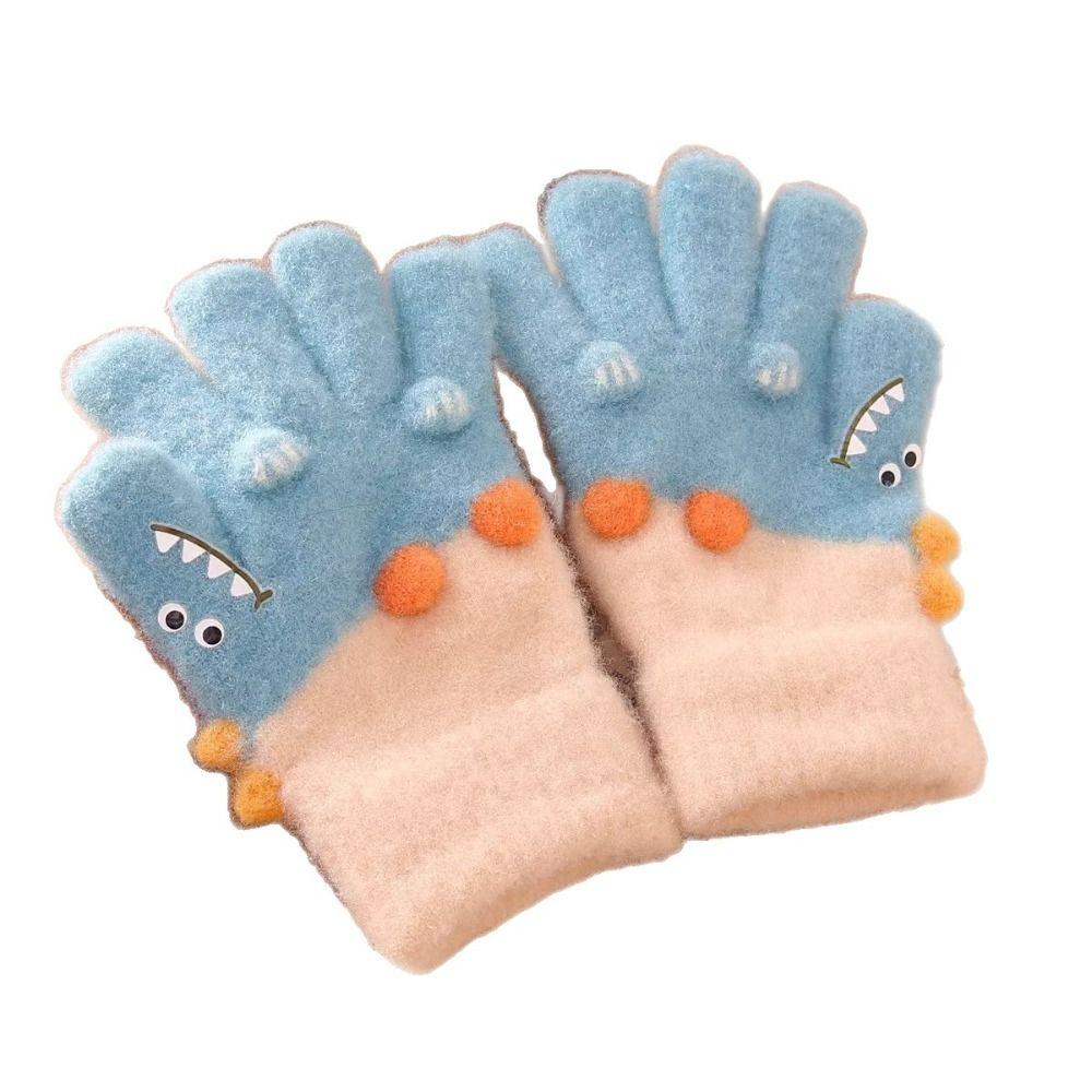 Children's Warm Tools Plush Gloves Five-finger Warm Full Cover Glove