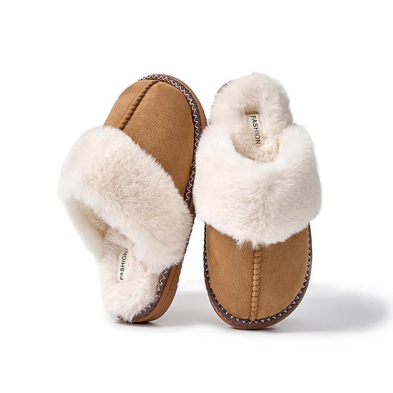 New High-end Women's Indoor Slippers, Warm and Thickened Plush Cotton Shoes
