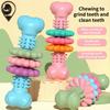 TPR Bone Shaped Dog Chew Toys Durable Puppy Teething Treats For Aggressive Chewers With Meat Like Flaps For Teeth Cleaning