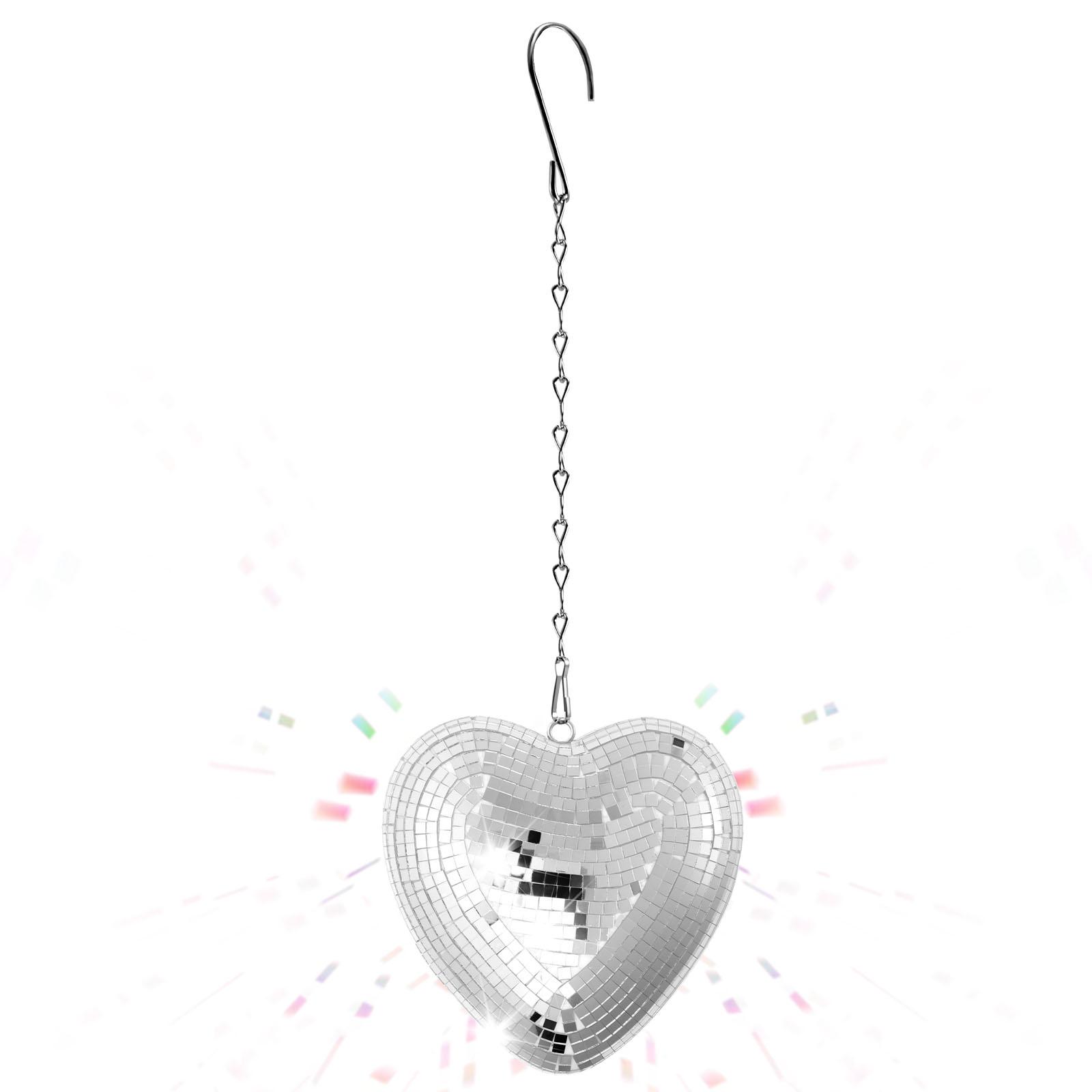 Диско-шар в форме сердца Декорация Простота установки Зеркальный диско-шар Подвесное украшение с цепочкой для свадьбы Дня святого Валентина