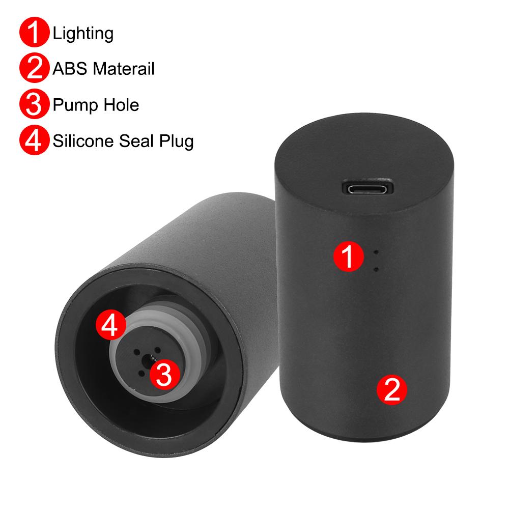 Electric Wine Stopper Bottle Cap Plug Champagne Sealer Fresh Kitchen Bar Tools Automatic Vacuum Wine Cork Sainless Steel Smart Wine Bottle Stopper