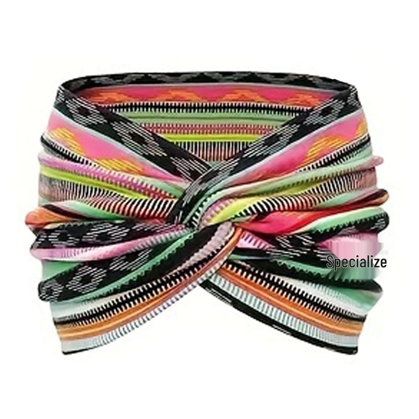 Women s Ultra-Wide Elastic Knotted Yoga Headband