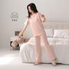 Pajamas women's summer pure cotton 1011 new models with chest pads, short sleeves, shorts, simple pullover, can be worn outside, loungewear set