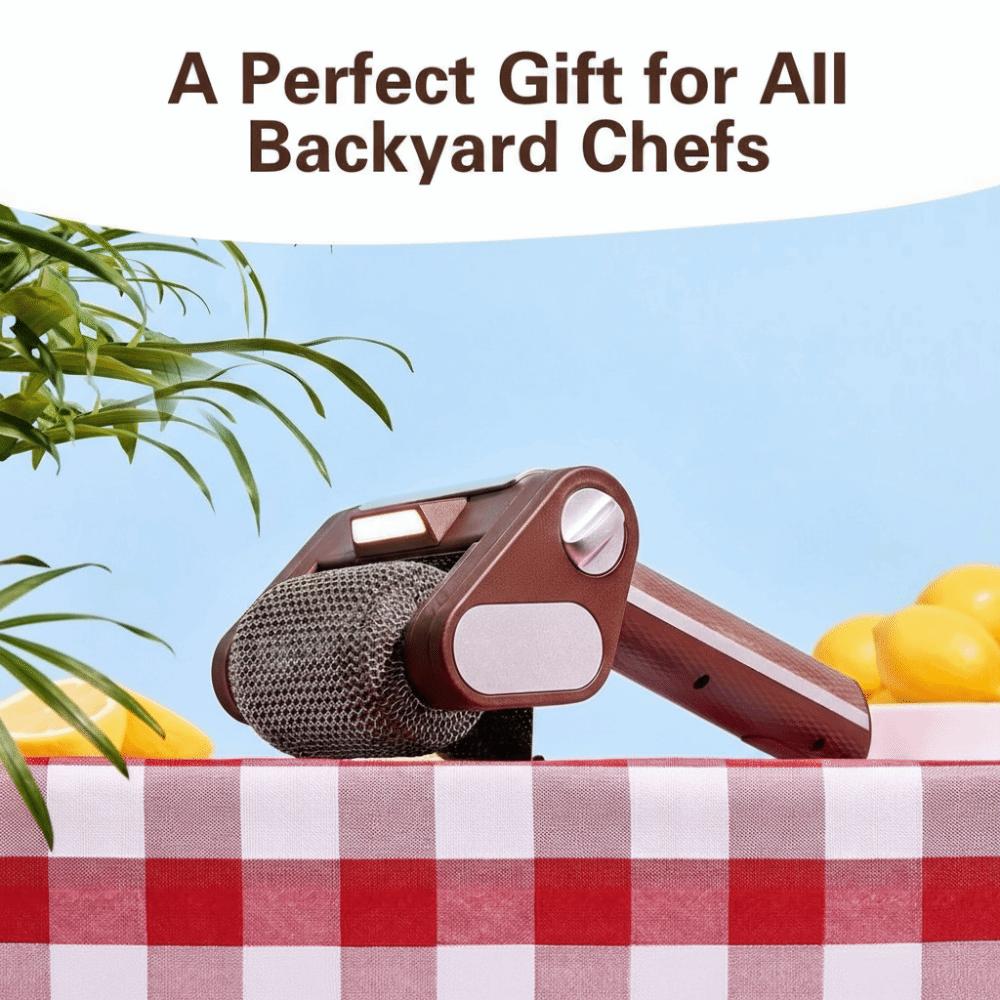 Stainless Steel Roller Grill Cleaner Brush with LED Light Barbecue Cleaner Tools  Camping Grill