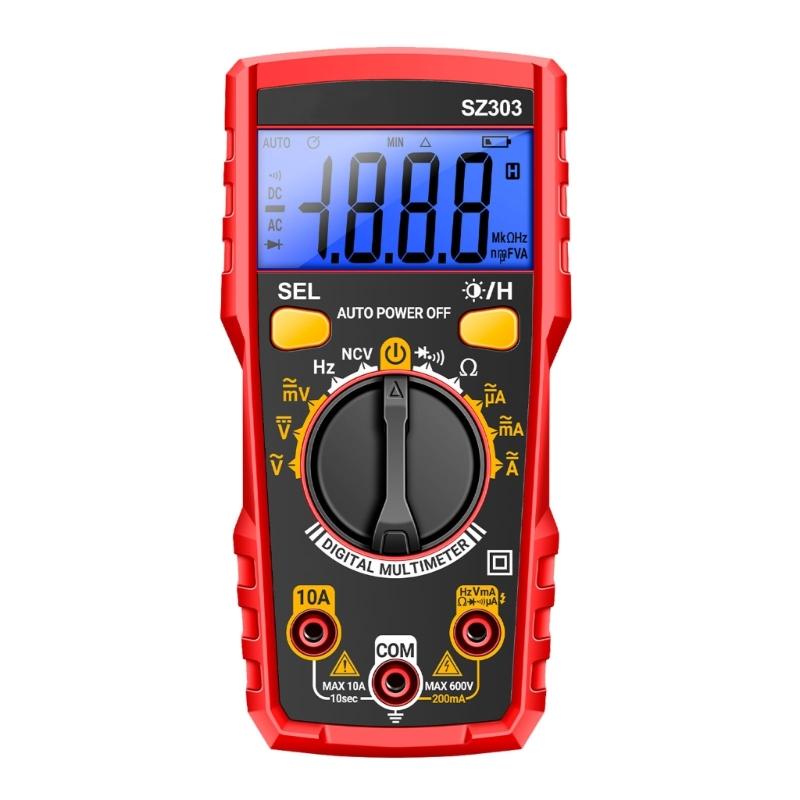 Multimeter Tester 1999Counts Digital Multimeter with Voltmeter and Ohm Meter Resistance; Tests Live, Continuitys