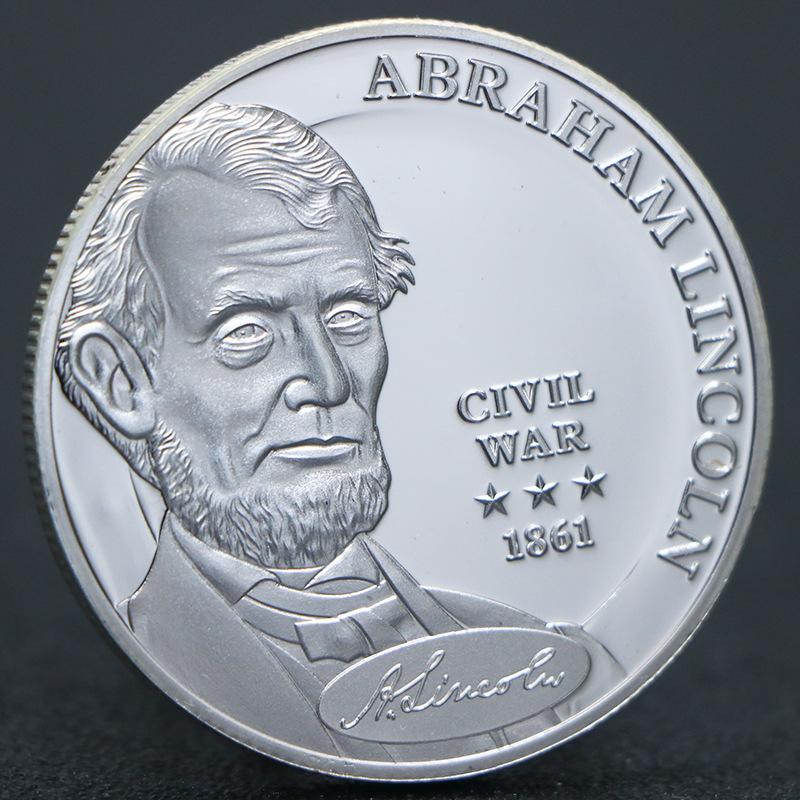 

Lincoln Medal, President of the United States, Abraham 1861 Civil War, Medal, American Coin, Silver Plated срібний