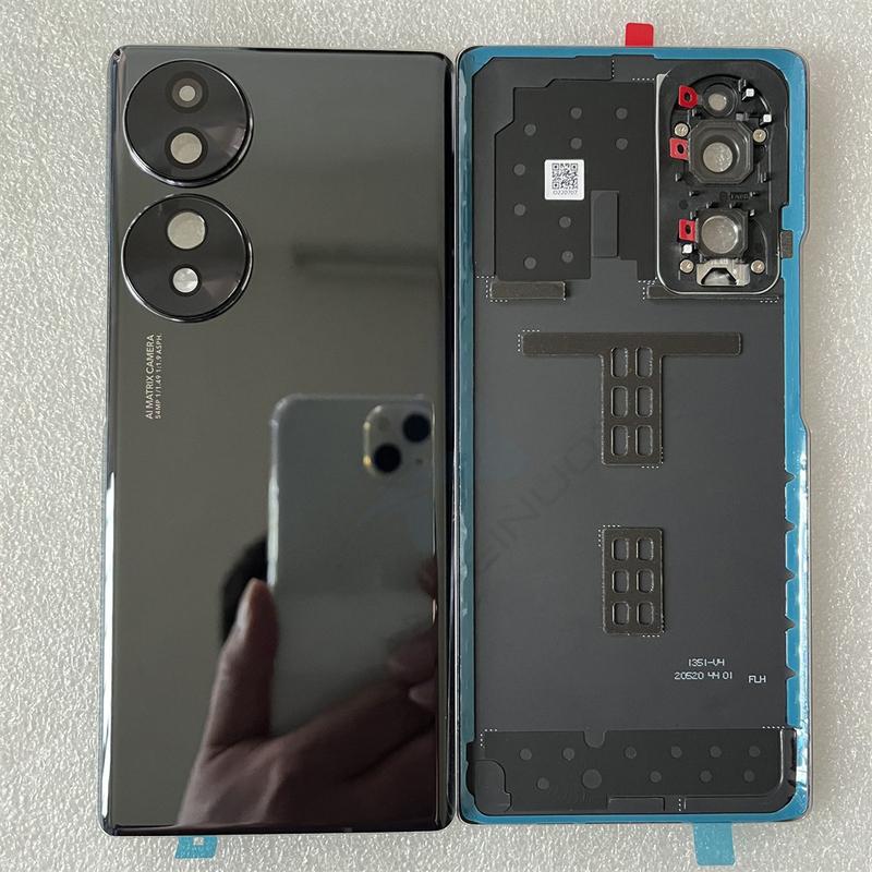 New Tempered Glass Back Battery Cover For HW Honor 70 5G Back Cover Door Housing + Flash Cover + Camera Lens