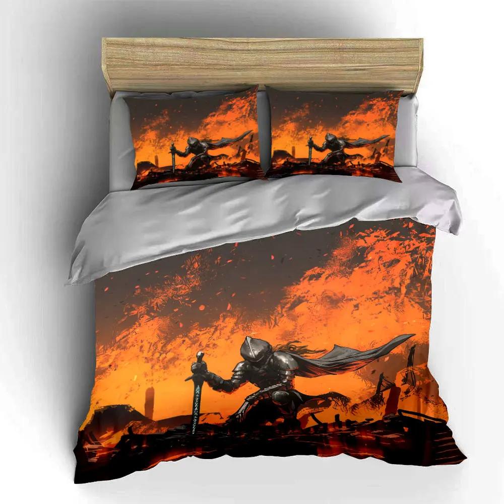 "Medieval Knight Battle Decor Set" Soft Comfortable Duvet Cover Bedding Set Included 1*Duvet Cover & 2*Pillowcases gift