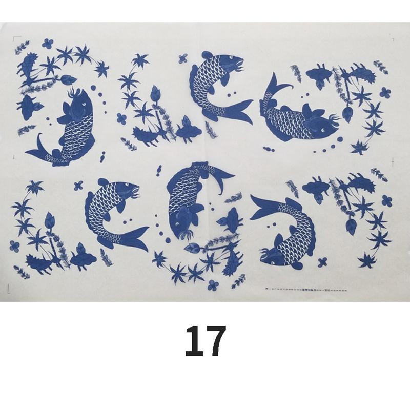 Keramik Keramik Ton Transferpapier Glasur Unterglasur Blumenpapier Blau