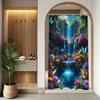 1/4PcsModern Bathroom Set Waterproof Shower Curtain with Anti Slip Mat Rug and Toilet Cover Machine Washable Polyester Bath Decor with Hooks